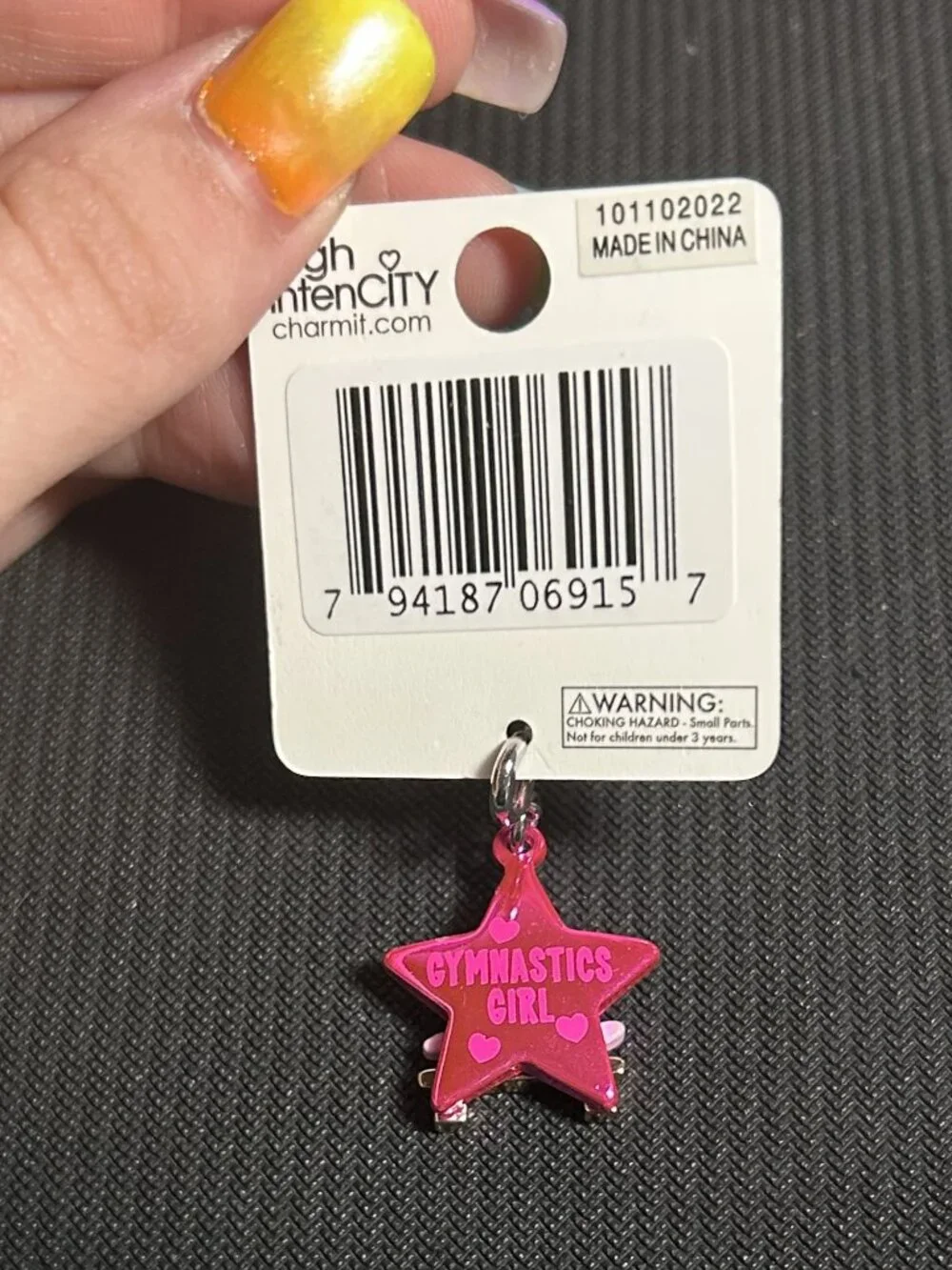 NWT Charm It! Gymnastics Girl Balance Beam Enamel Star Charm For Bracelet
